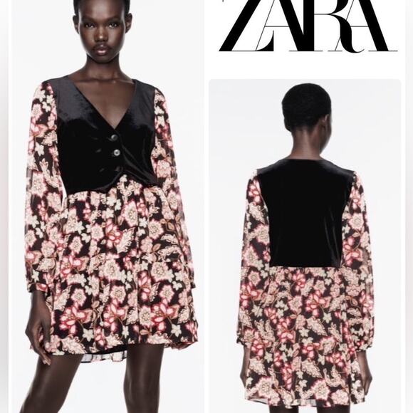 ZARA COMBINATION VEST DRESS - Picture 1 of 6